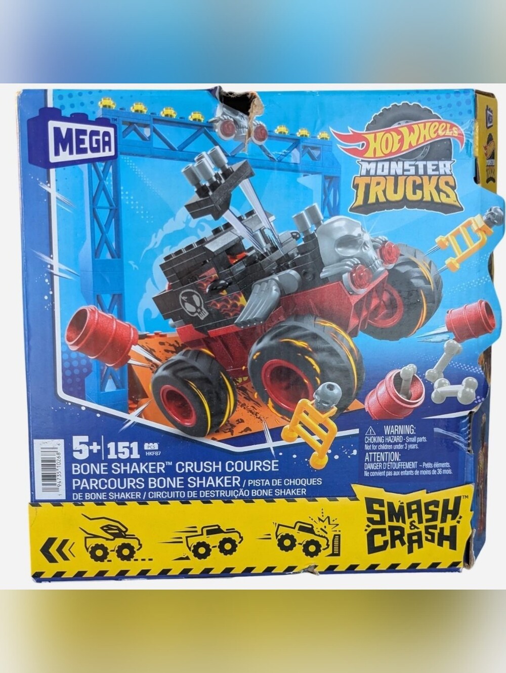 Mega Hot Wheels x Lego Monster Trucks Bone Shaker Crush Course Toy - Red & Black - Picture 2 of 8